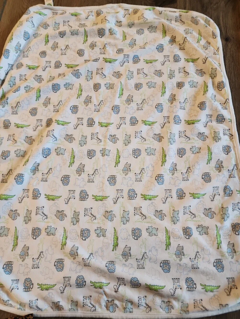 Little Me Baby Blanket Jungle Safari 100% Cotton White
